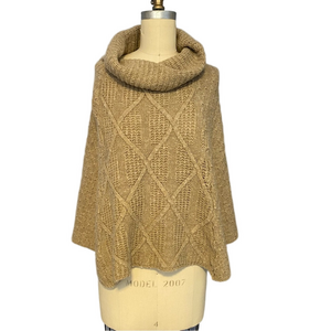 Wool-Blend Cowl Neck Knit Sweater Poncho – OS – Jperico Made in Italy